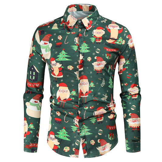 Santa Claus Christmas Holiday Classic Collar Shirt