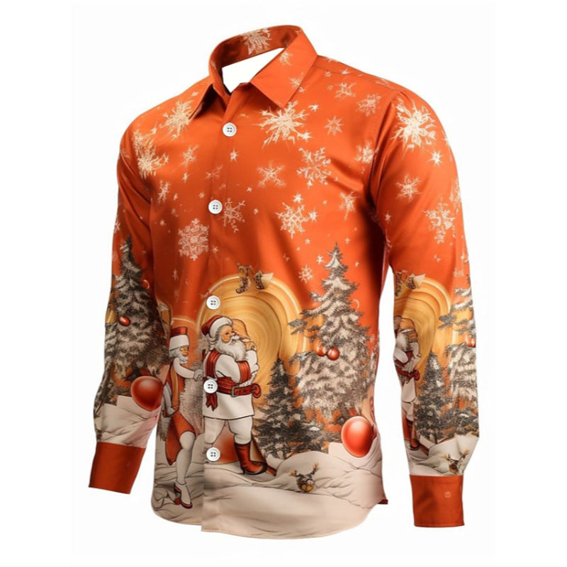 Snow Printed Long Sleeve Shirt