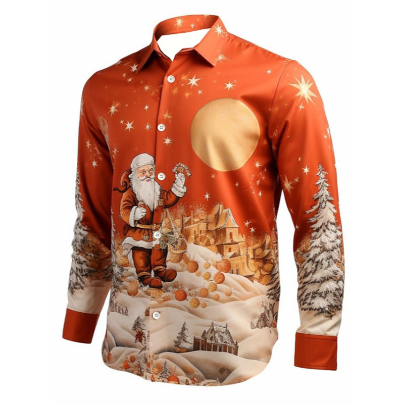 Snow Printed Long Sleeve Shirt