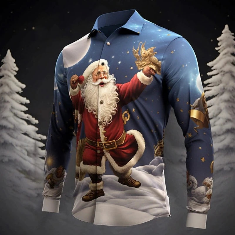 Santa Claus Patterned Stretchable Shirts