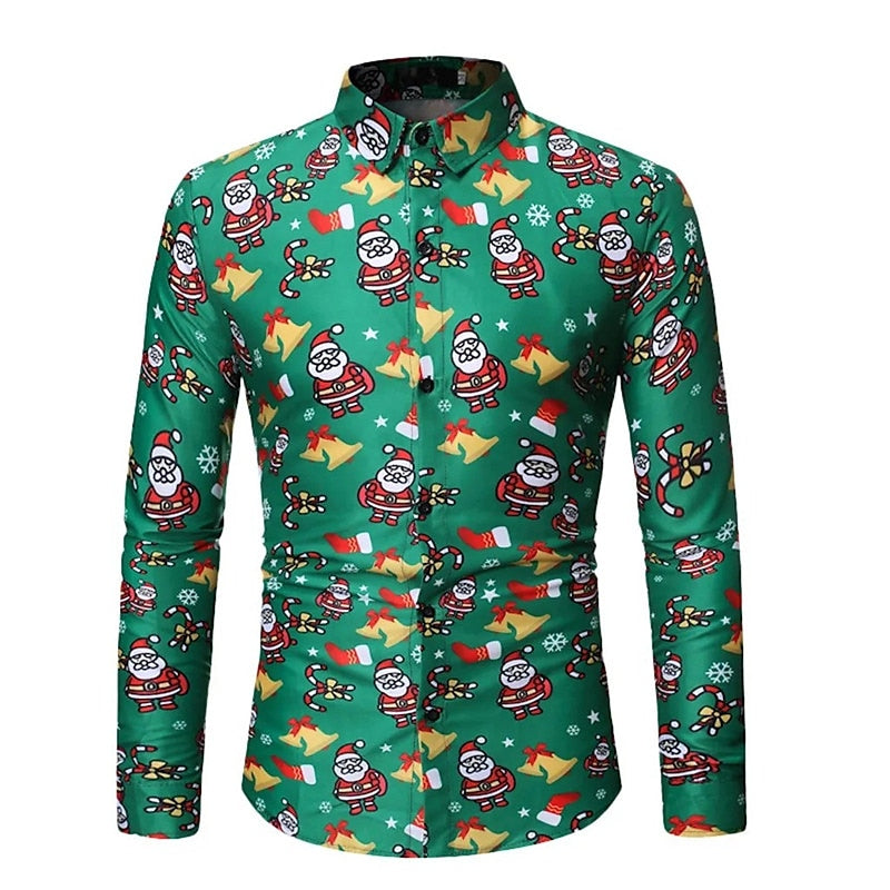 Santa Claus Printed Christmas Shirt