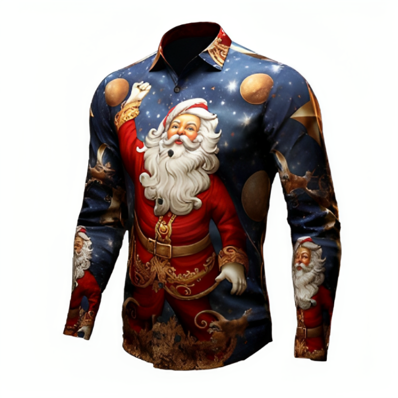 Santa Claus Printed Long Sleeve Shirt