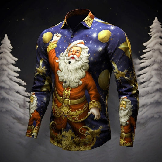 Santa Claus Printed Long Sleeve Shirt