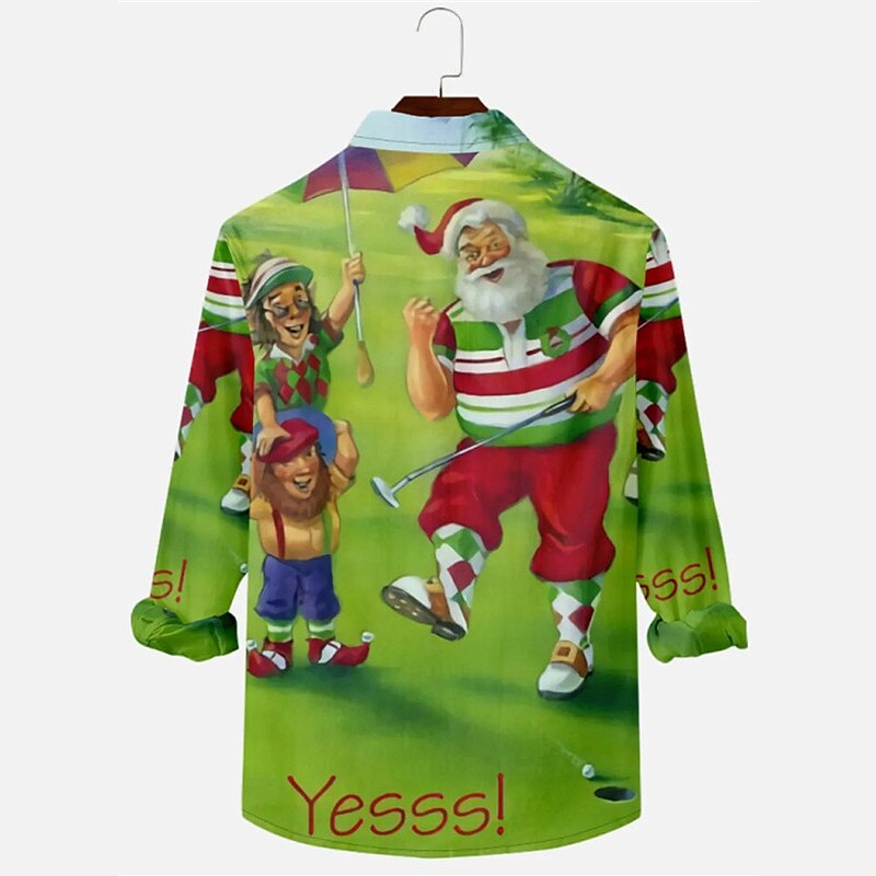 Cartoon Playing Golf Print Shirt