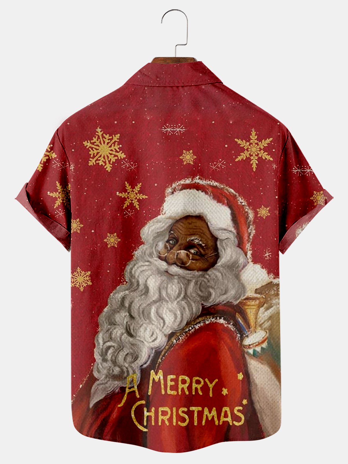 Santa Print Short Sleeve Shirt