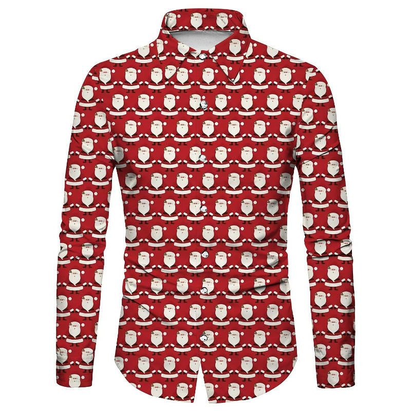 Santa Printed Christmas Theme Shirt