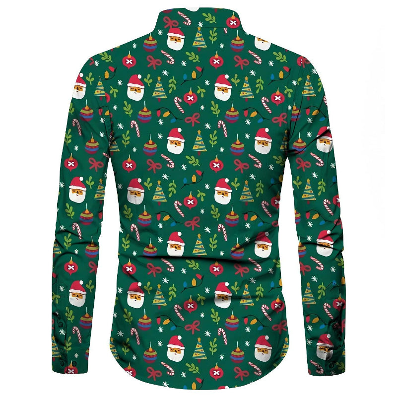 Santa Printed Christmas Theme Shirt