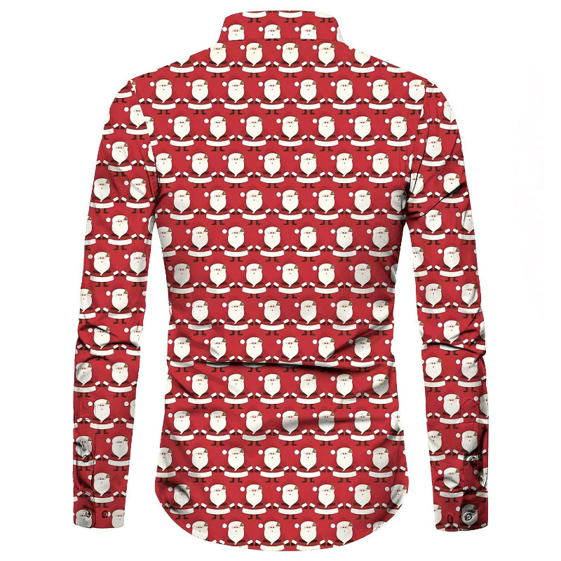 Santa Printed Christmas Theme Shirt