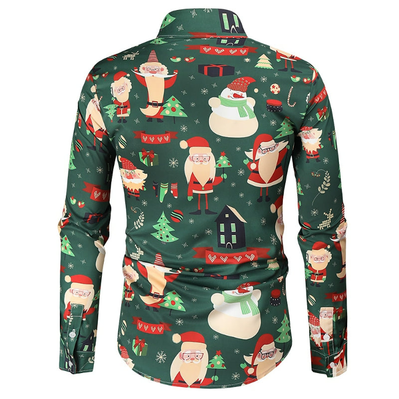 Santa Printed Christmas Theme Shirt