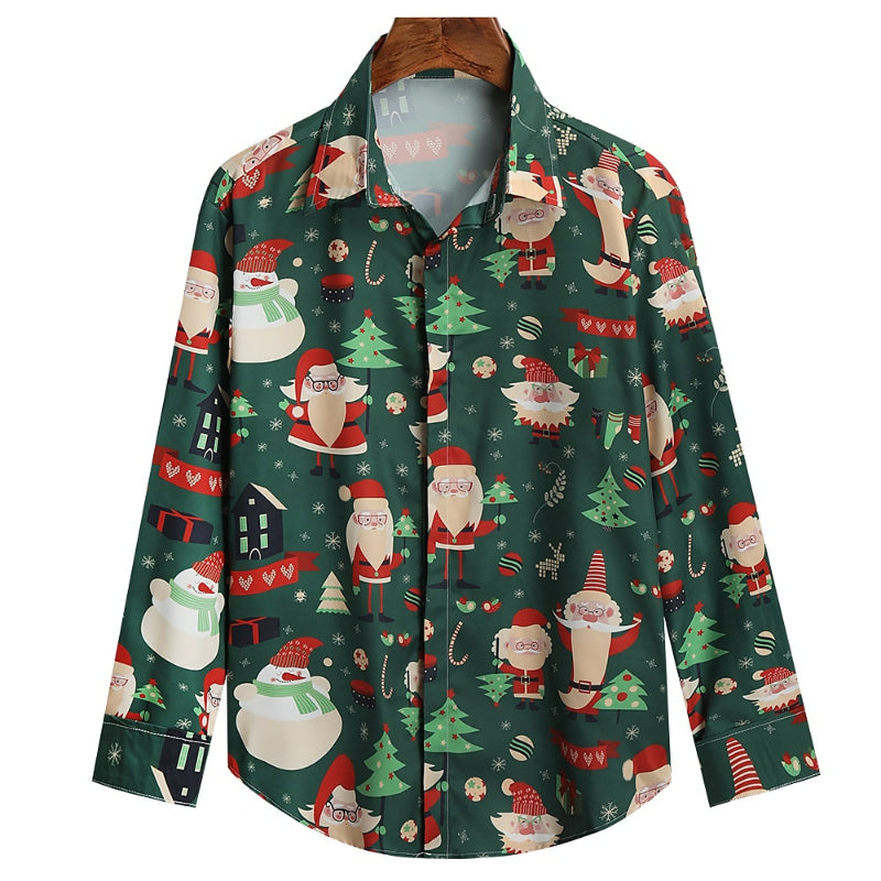 Santa Printed Christmas Theme Shirt