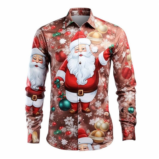 Santa Printed Long Sleeve Shirt