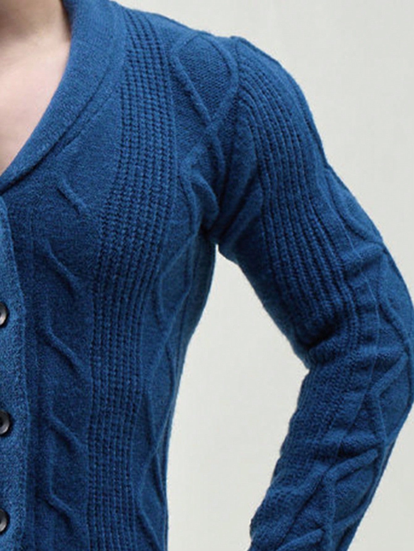 Shawl Collar Cable Knit Cardigan