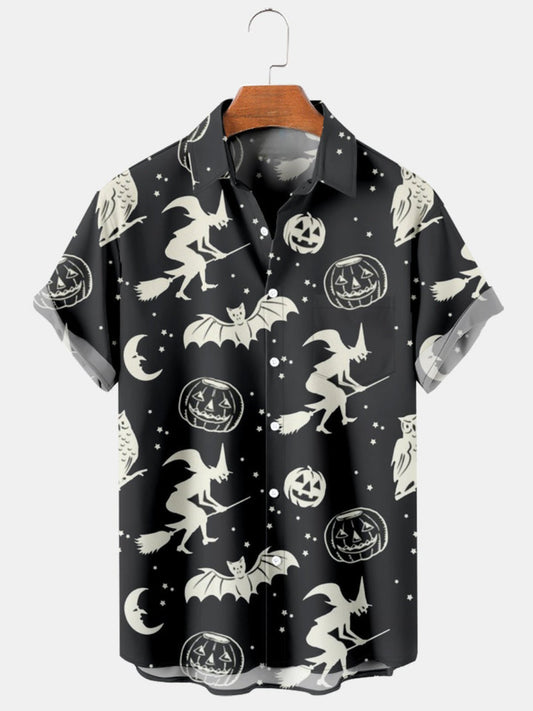 Short Sleeve Halloween Printed Shirt