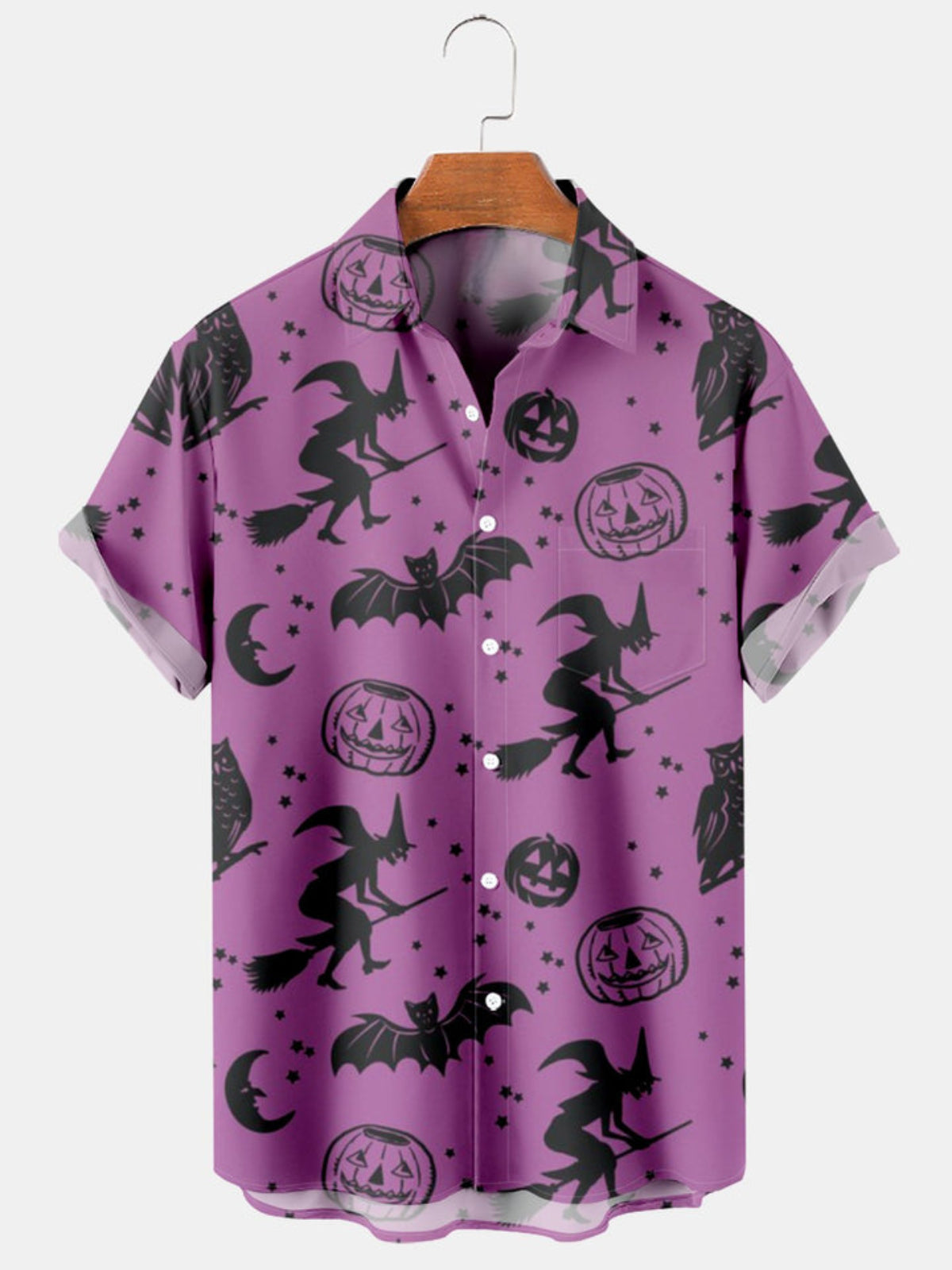 Short Sleeve Halloween Printed Shirt