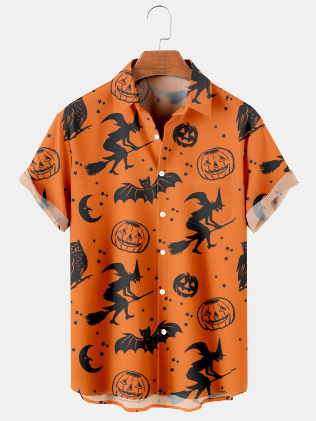 Short Sleeve Halloween Printed Shirt