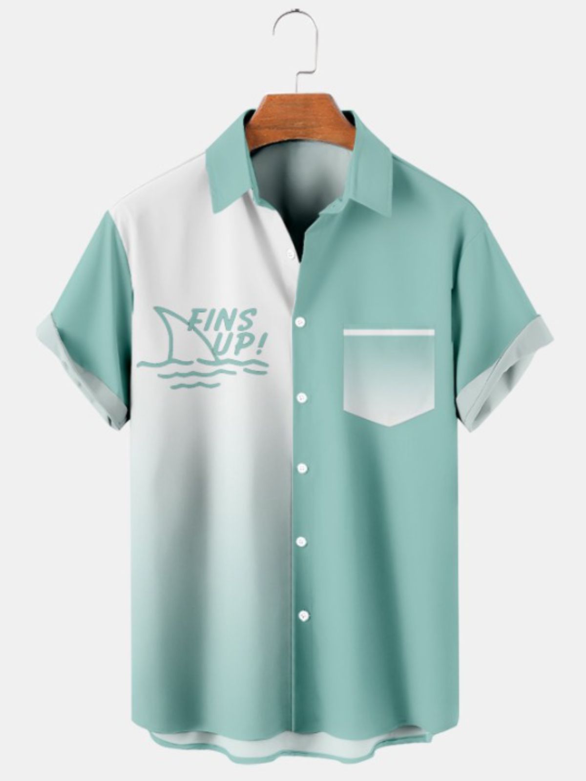 Simple Gradient Printed Short Sleeve Shirt