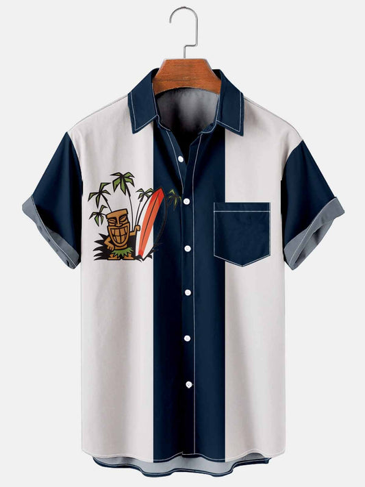 Simple Surfboard Casual Print Shirt