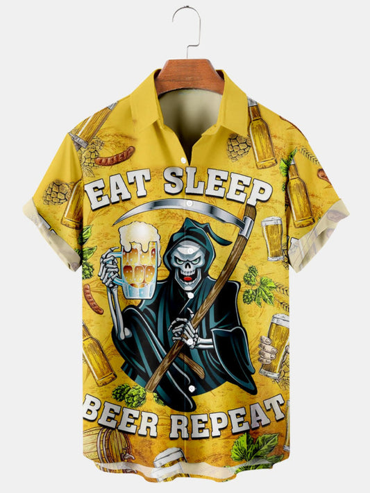 Eat Sleep Printed Short Sleeve Shirt