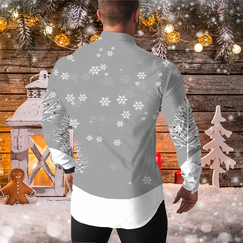 Snowflake Illusion Print Christmas Shirt