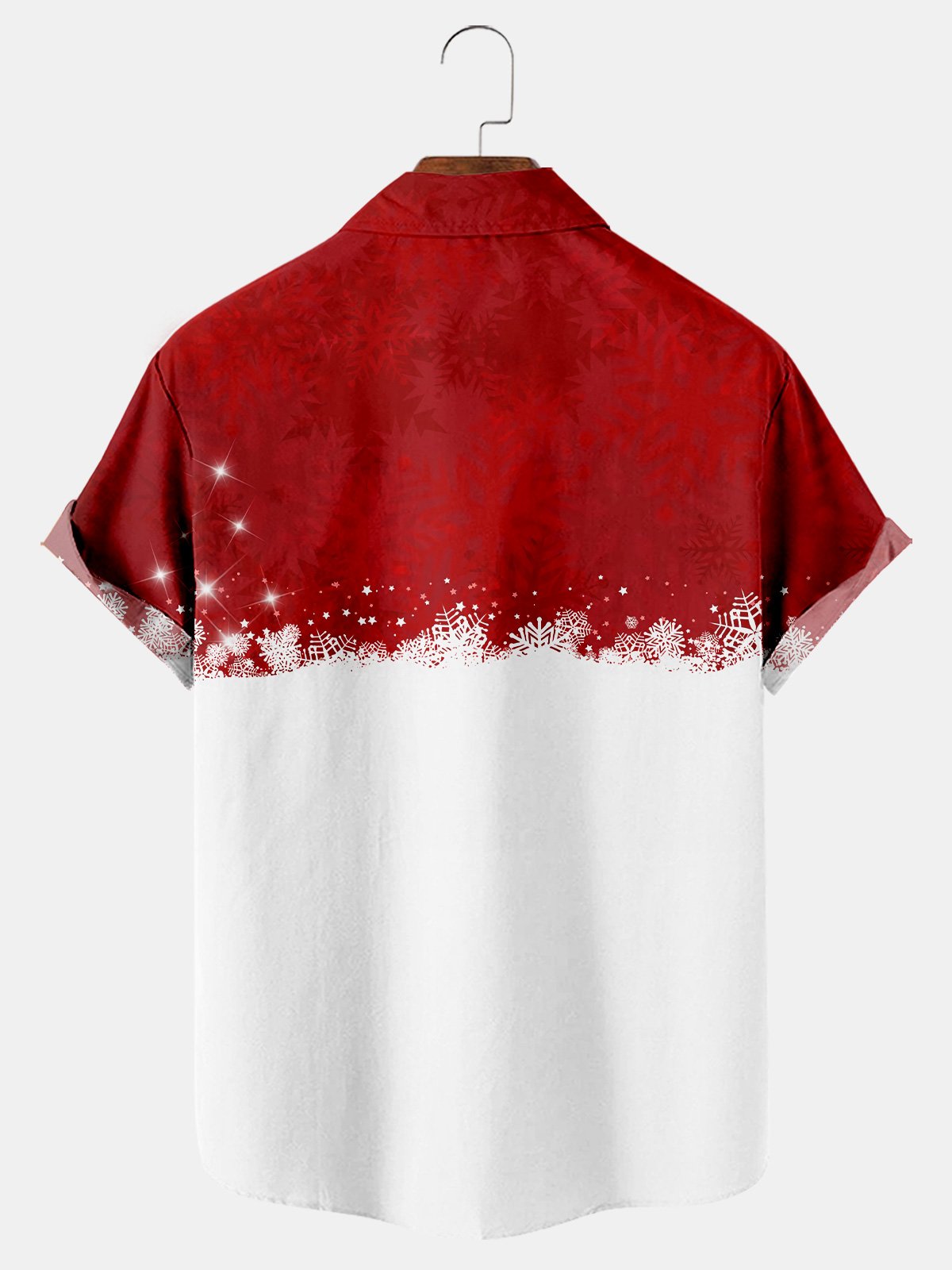 Snowflake Print Casual Short Sleeve Shirt