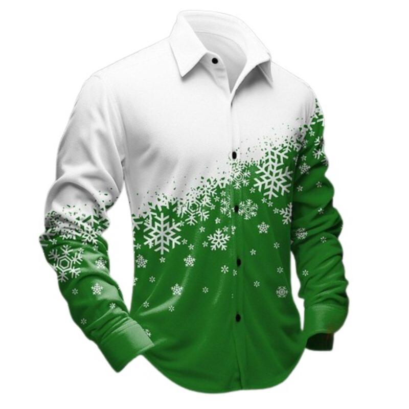 Snowflake Printed Shirt For Party