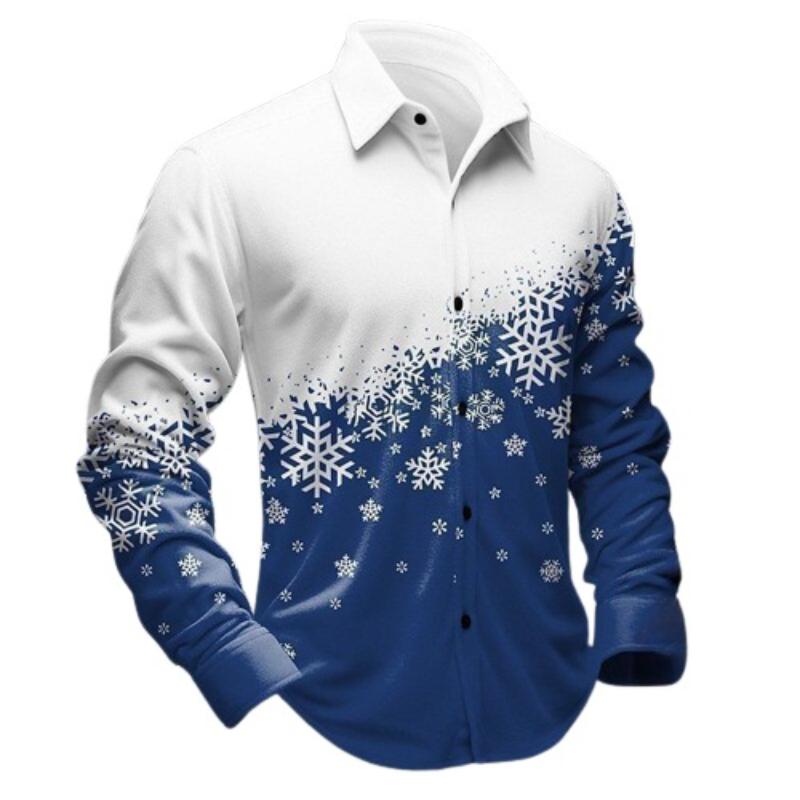 Snowflake Printed Shirt For Party