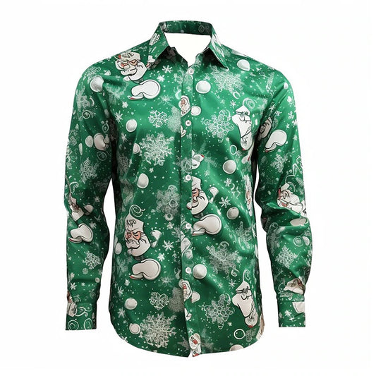 Snowflake Printed Stretchable Christmas Shirt