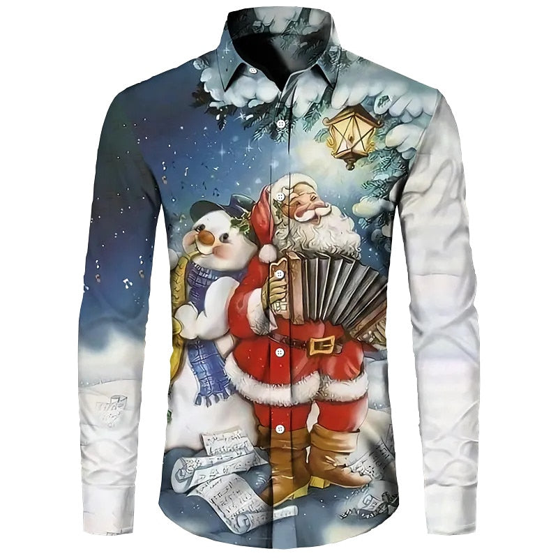 Snowman And Santa Christmas Holiday Shirt