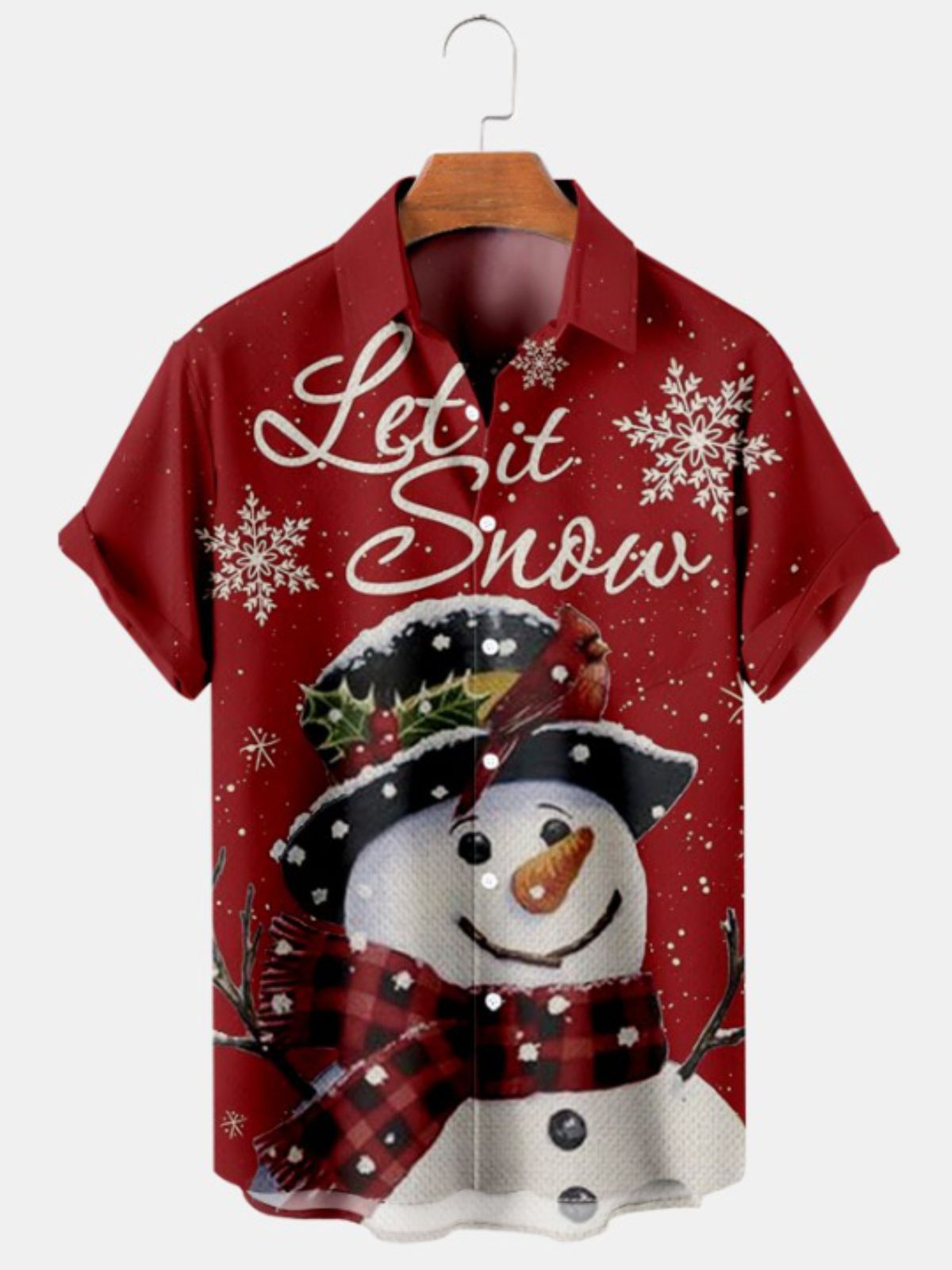 Snowfall Print Short Sleeve Shirt