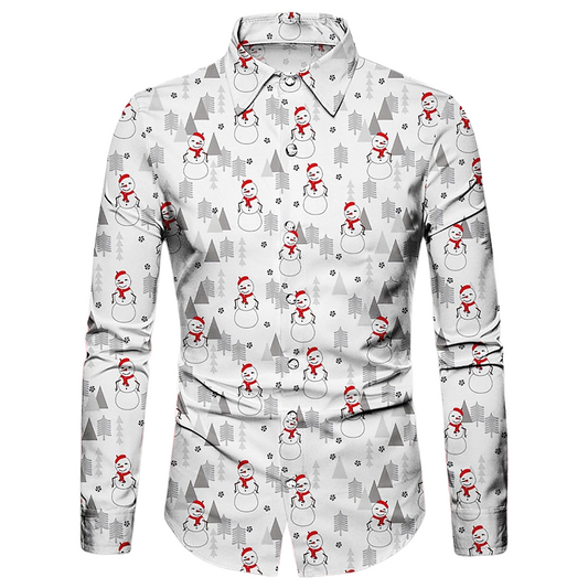 Snowman Tree Casual Shirt