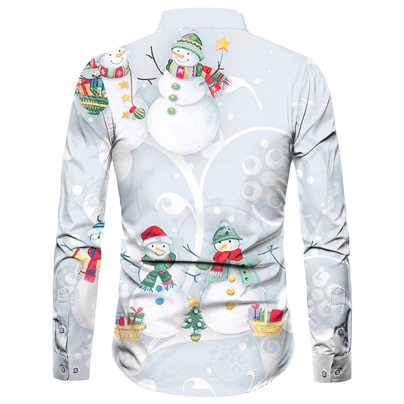 Snowman Graphic Prints Christmas Holiday Shirt