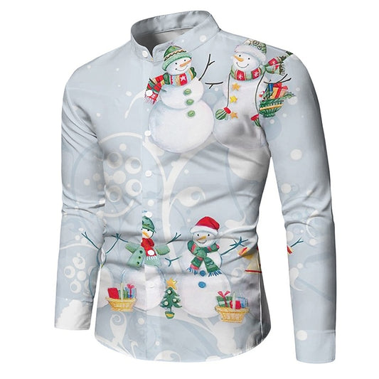 Snowman Graphic Prints Christmas Holiday Shirt