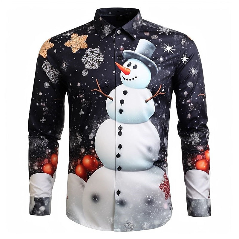 Snowman Printed Festive Christmas Shirt