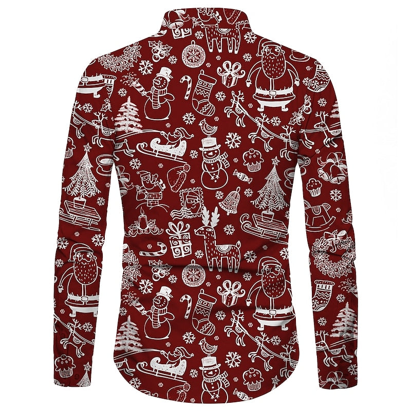 Snowman Themed Holiday Printed Shirt