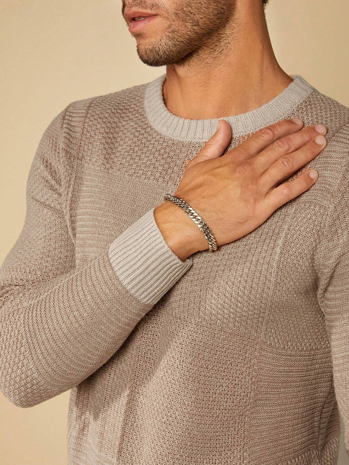 Solid Round Collar Sweater
