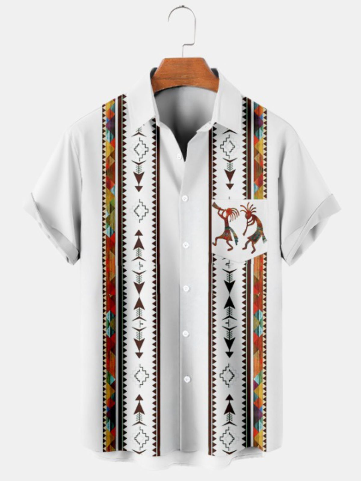 Native American Print Short Sleeve Shirt