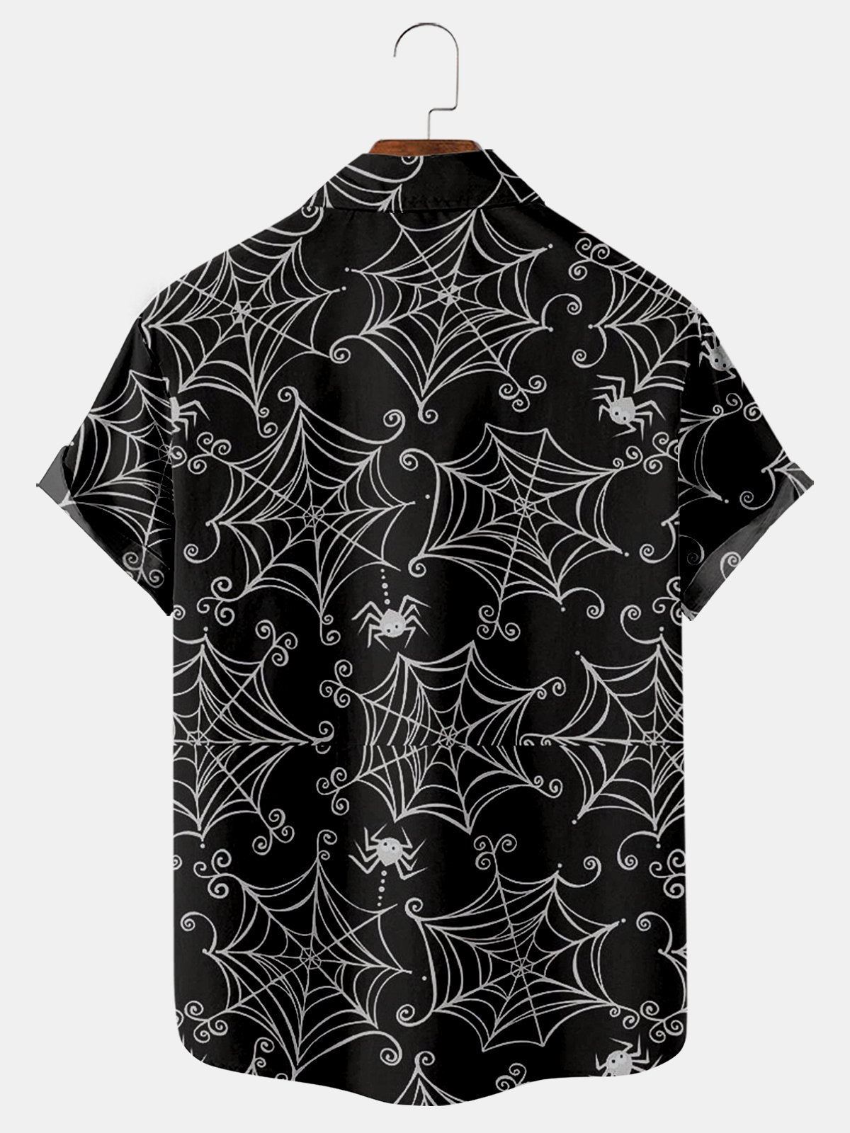 Spider Print Contrast Short Sleeve Shirt
