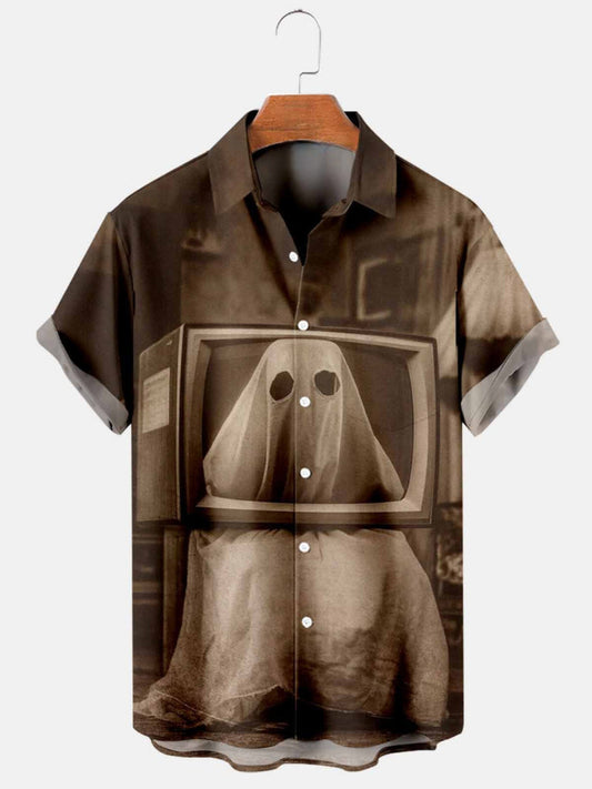 Halloween Printed Short Sleeve Shirt