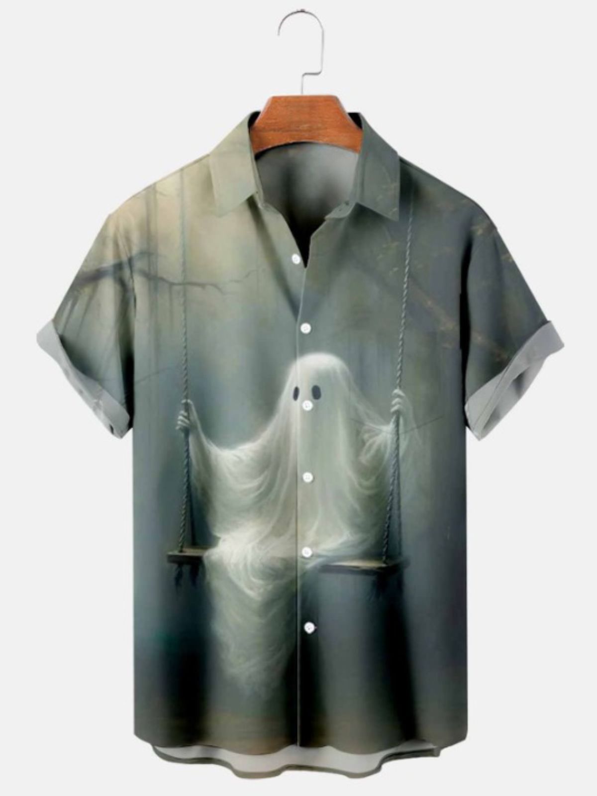 Swing Halloween Print Short Sleeve Shirt