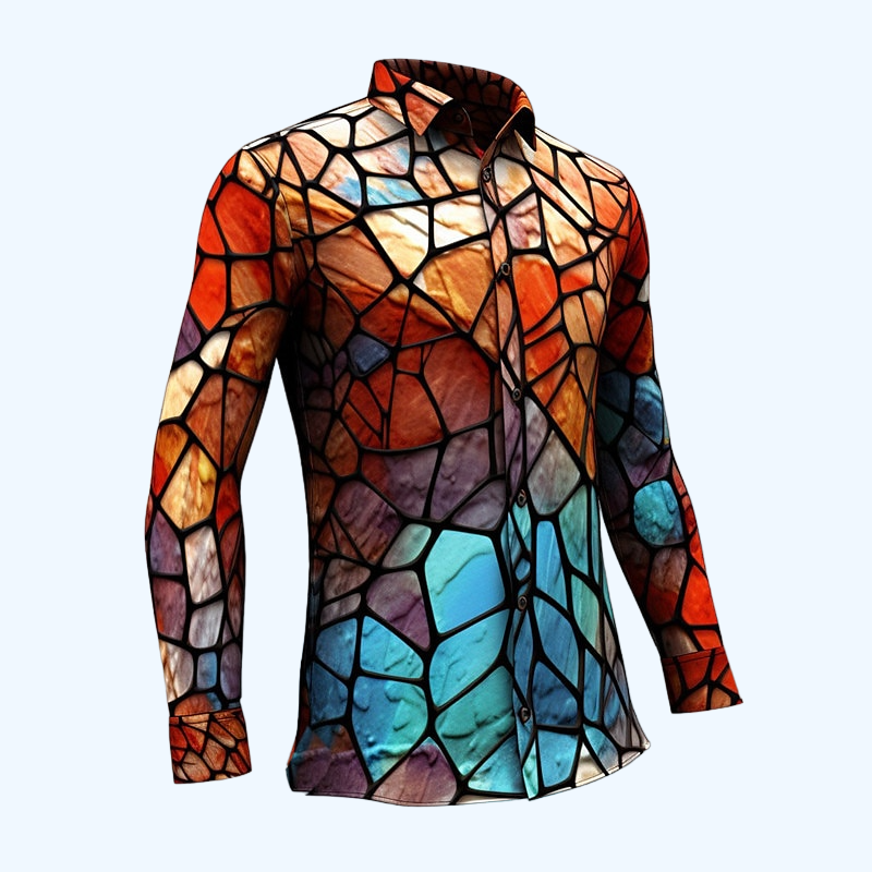 Stained Glass Mosaic Patterned Shirt