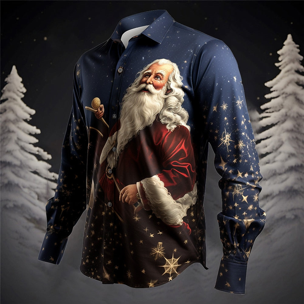 Stellar Santa Christmas Night Sky Shirt