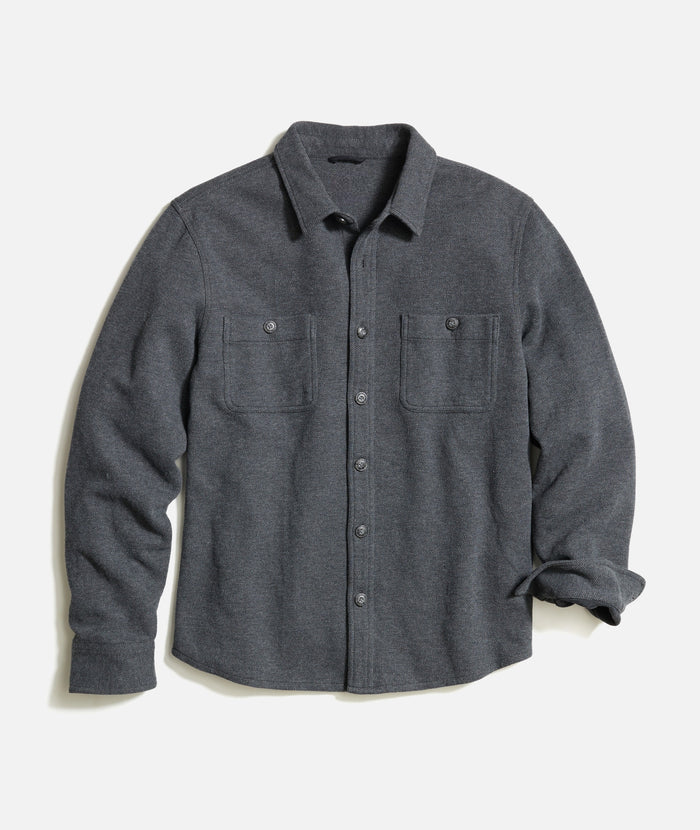 Stretch Twill Button Up Shirt With Pockets