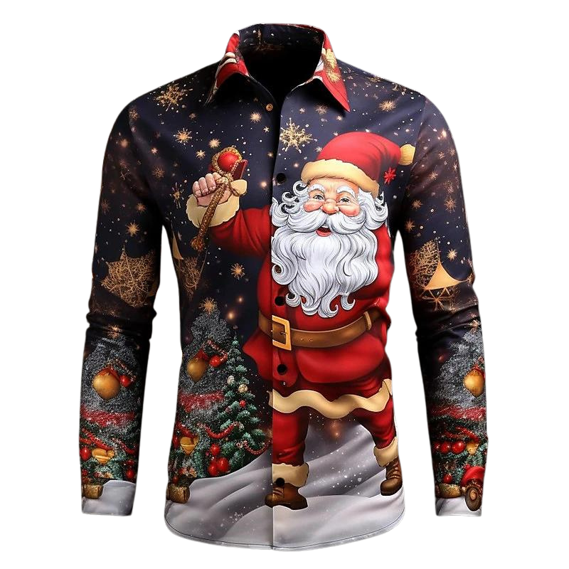 Stretchable Long Sleeve Christmas Shirt