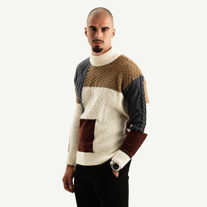 Patchwork Knit Sweater