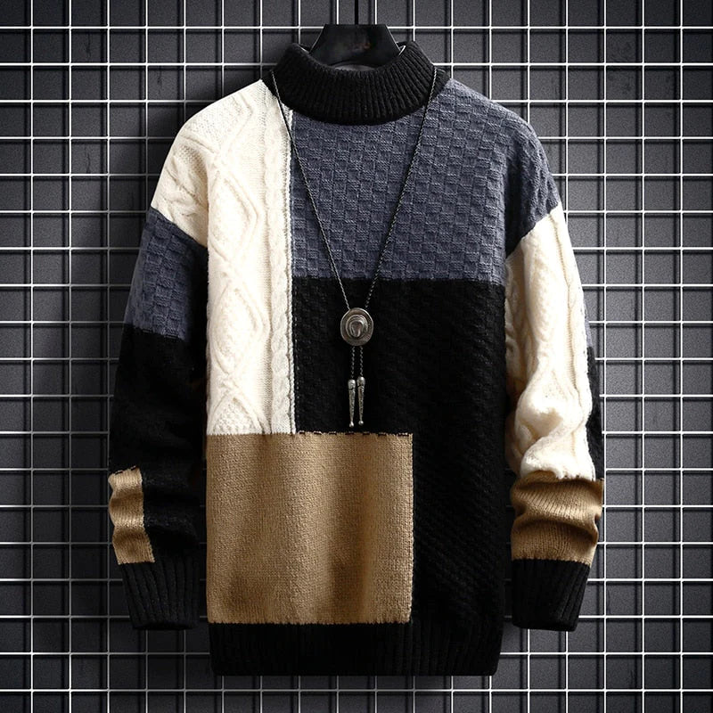 Patchwork Knit Sweater