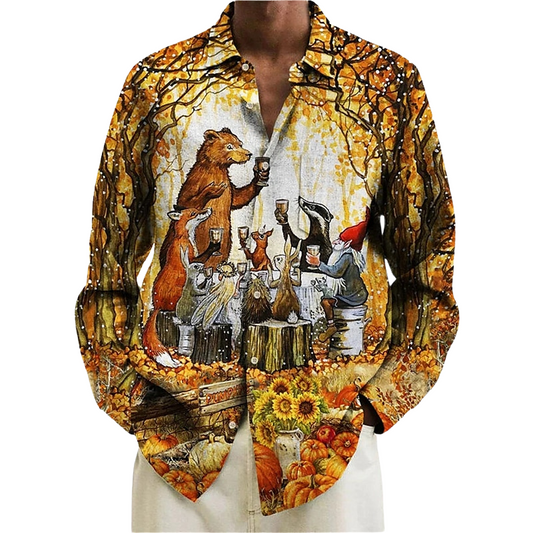 Thanksgiving Day Animal Print Long Sleeve Shirt