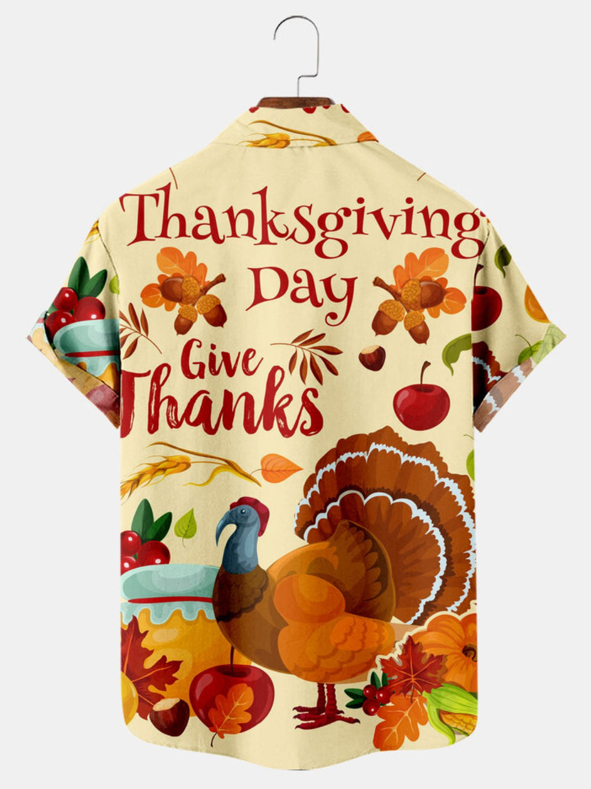 Thanksgiving Day Printed Short Sleeve Shirt