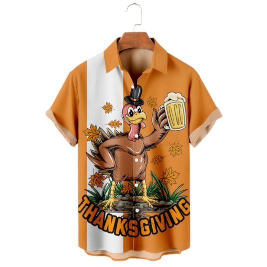 Thanksgiving Fun Turkey Party Print Shirt