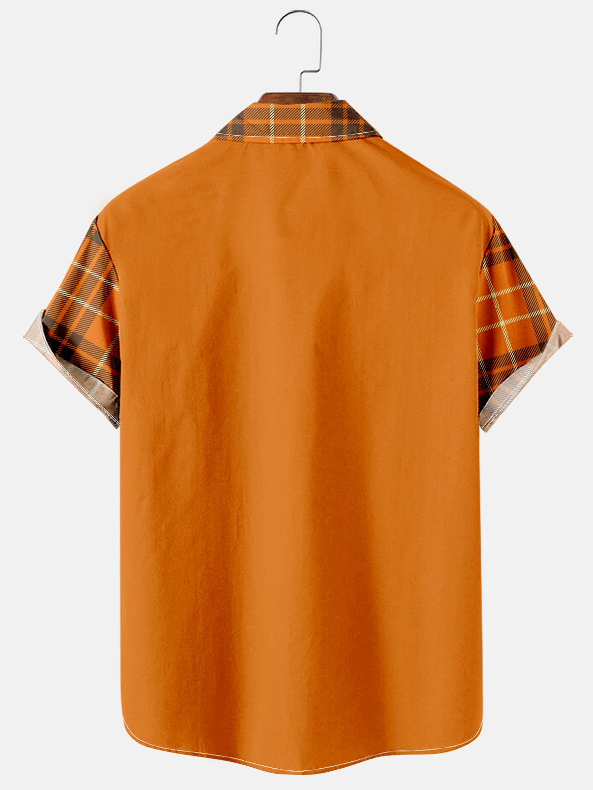 Thanksgiving Fun Turkey Plaid Short Sleeve Shirt