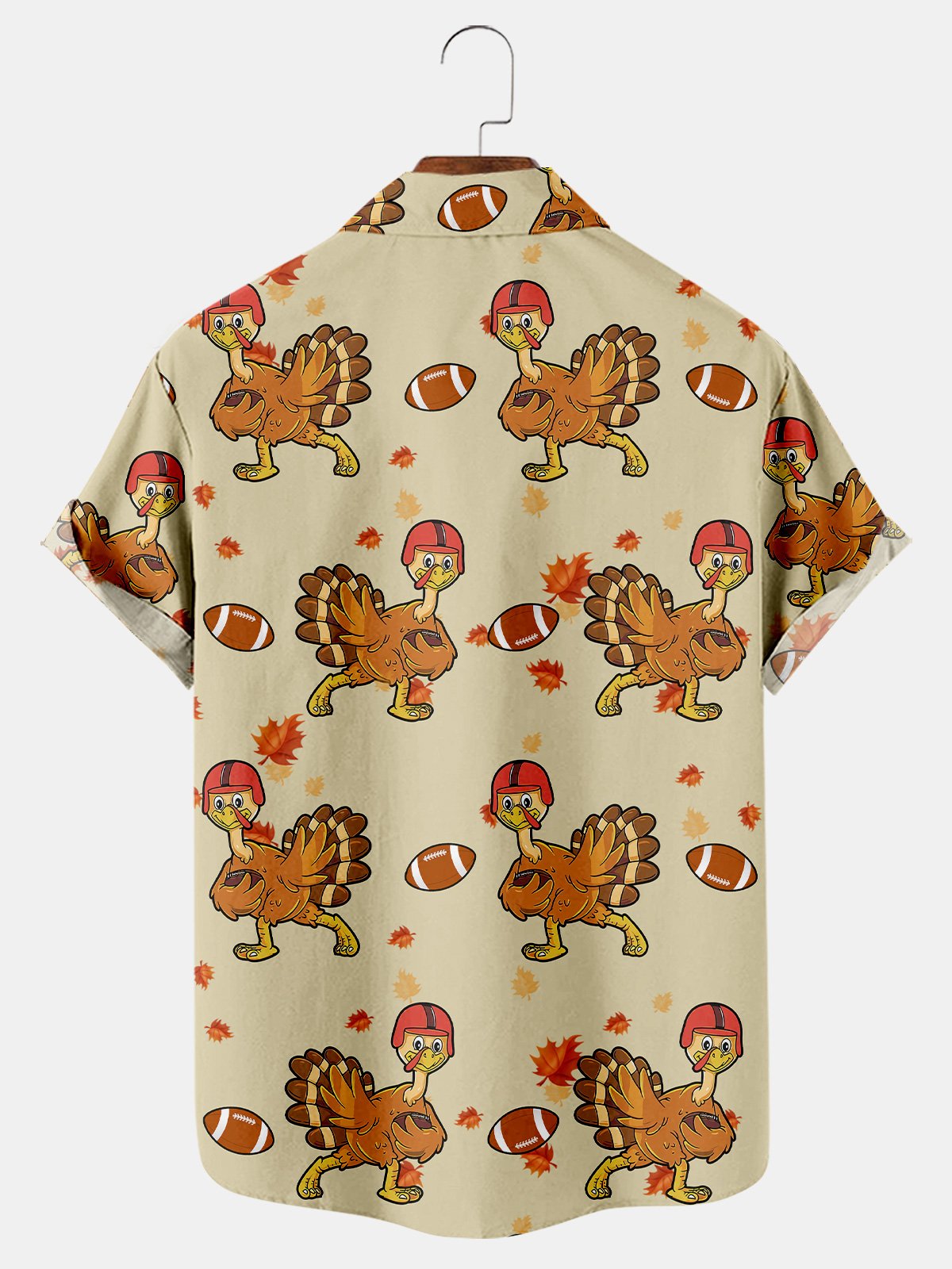 Thanksgiving Fun Turkey Print Casual Shirt